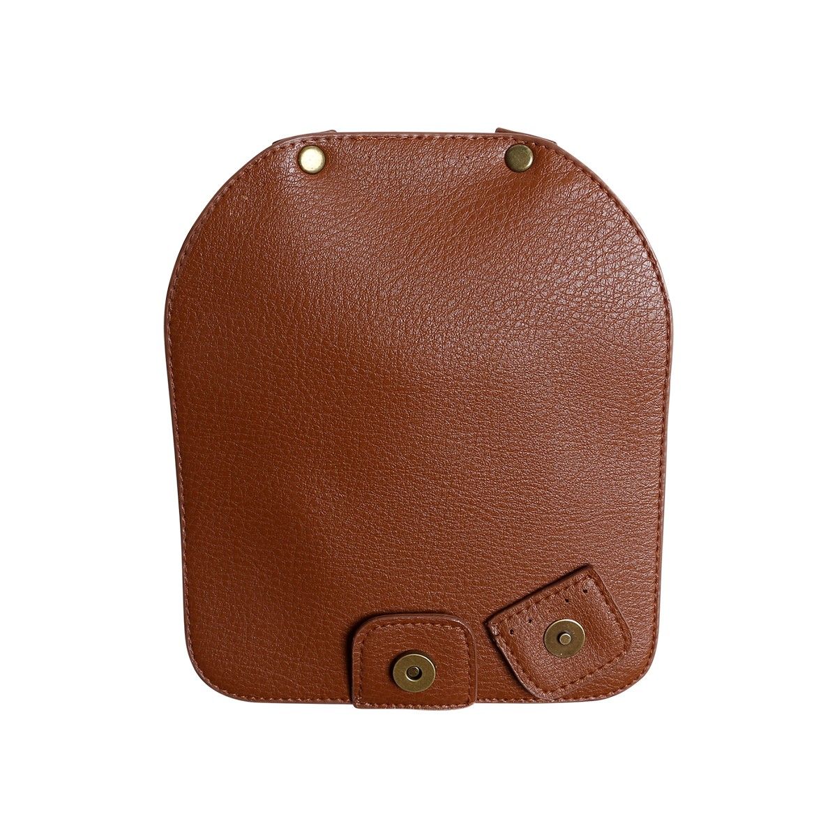 Bag Flap w/Magnetic Button - Brown/Bronze - Image 5