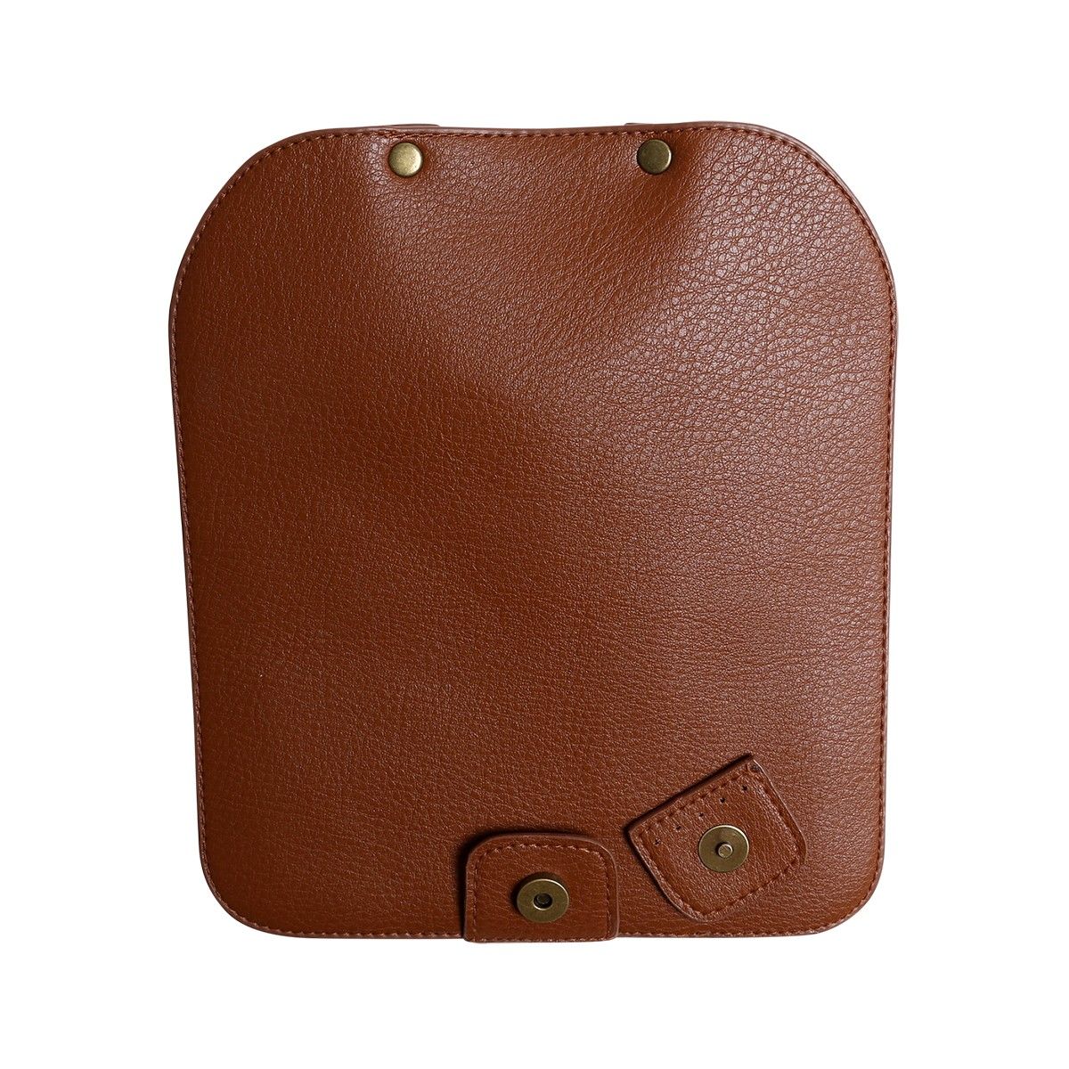 Bag Flap w/Magnetic Button - Brown/Bronze - Image 6