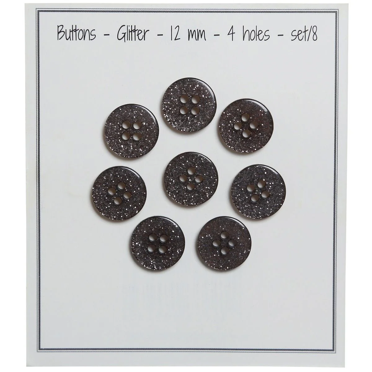 Glitter Buttons – Black - Multiple sizes - Image 6