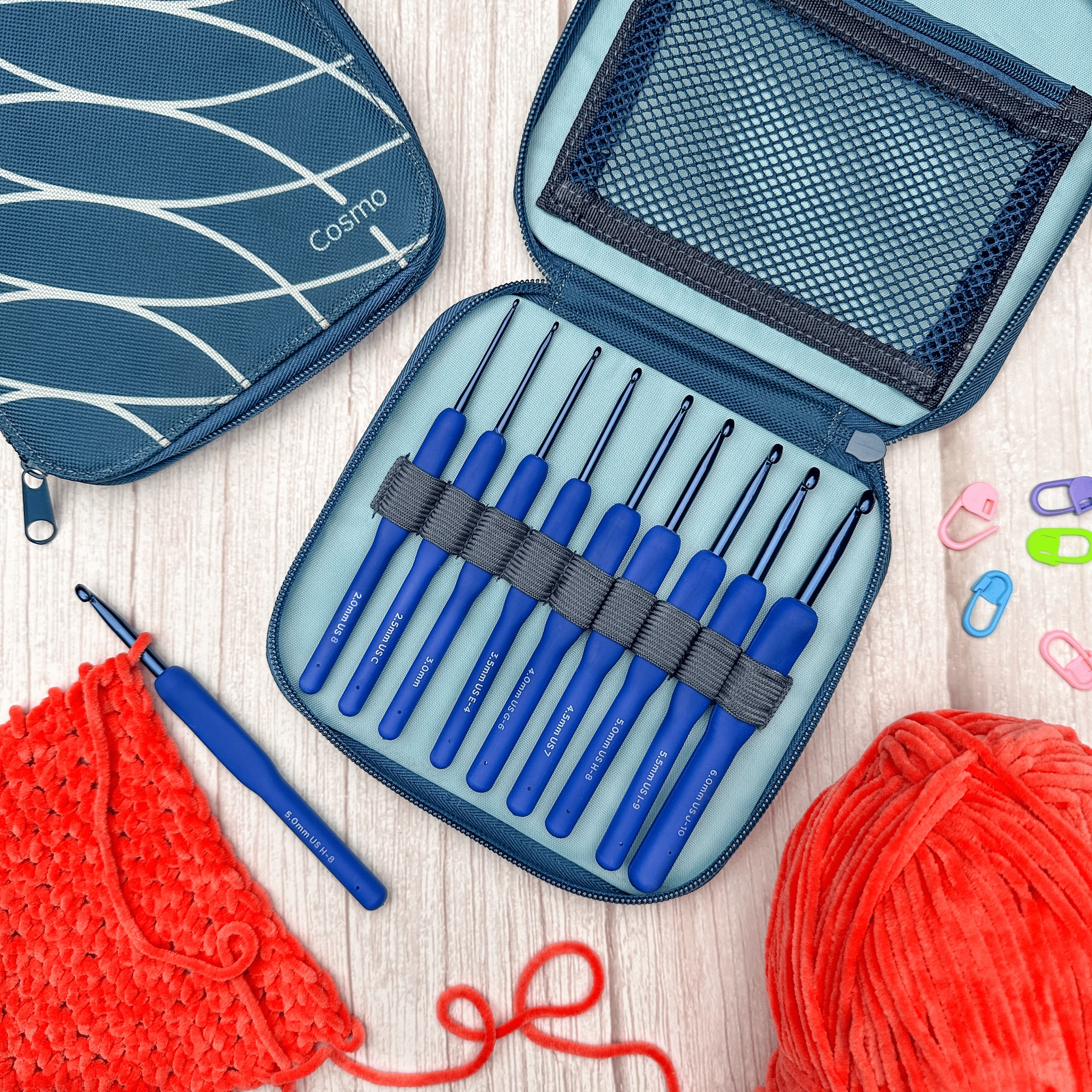 Cosmo Crochet Hook Set - 9 Sizes - Indigo - Image 8