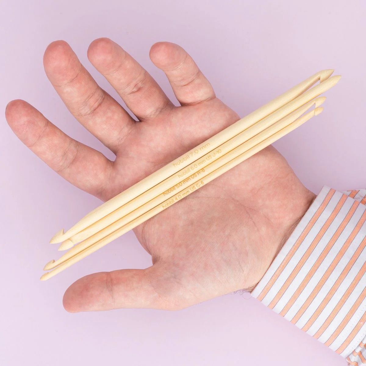 Bamboo Double Ended Tunisian Crochet Hook Set - 20 cm (8 in) - Image 4